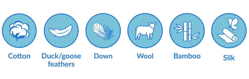 Natural duvet fillings